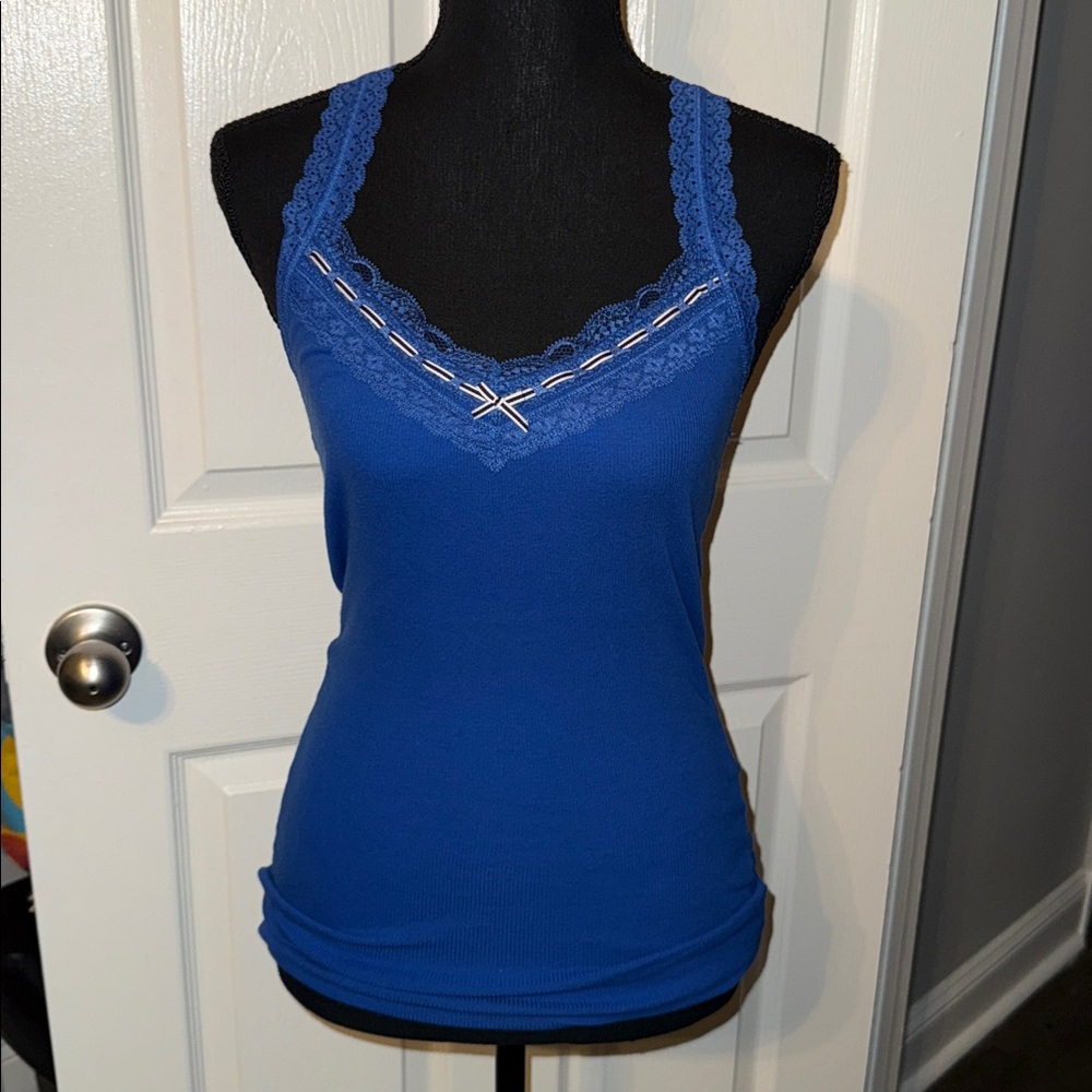 Hollister Blue Lace Trim Tank Top